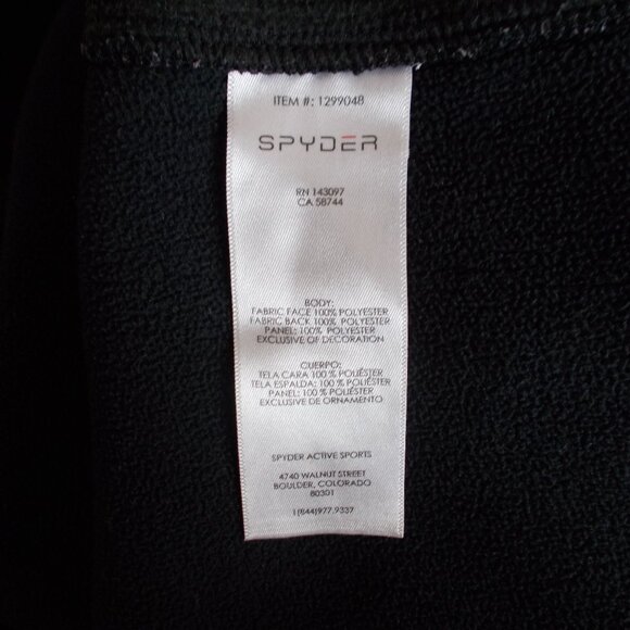 SPYDER Men's Black Fleece lined Pullover Sweater 1/4 zip Size XL - Picture 9 of 14